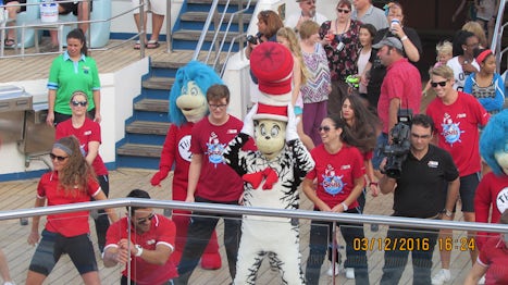 Line Dancing with Cat in the Hat on the Lido Deck