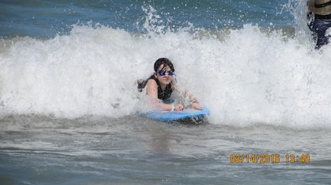 Boogie Boarding in Amber Cove