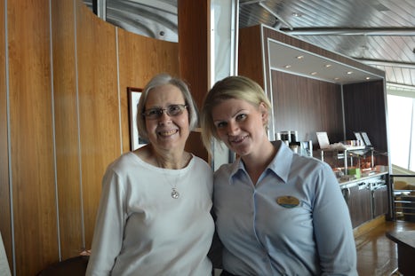 Picture of my wife with our Concierge Inna.  We stopped in to say hello.