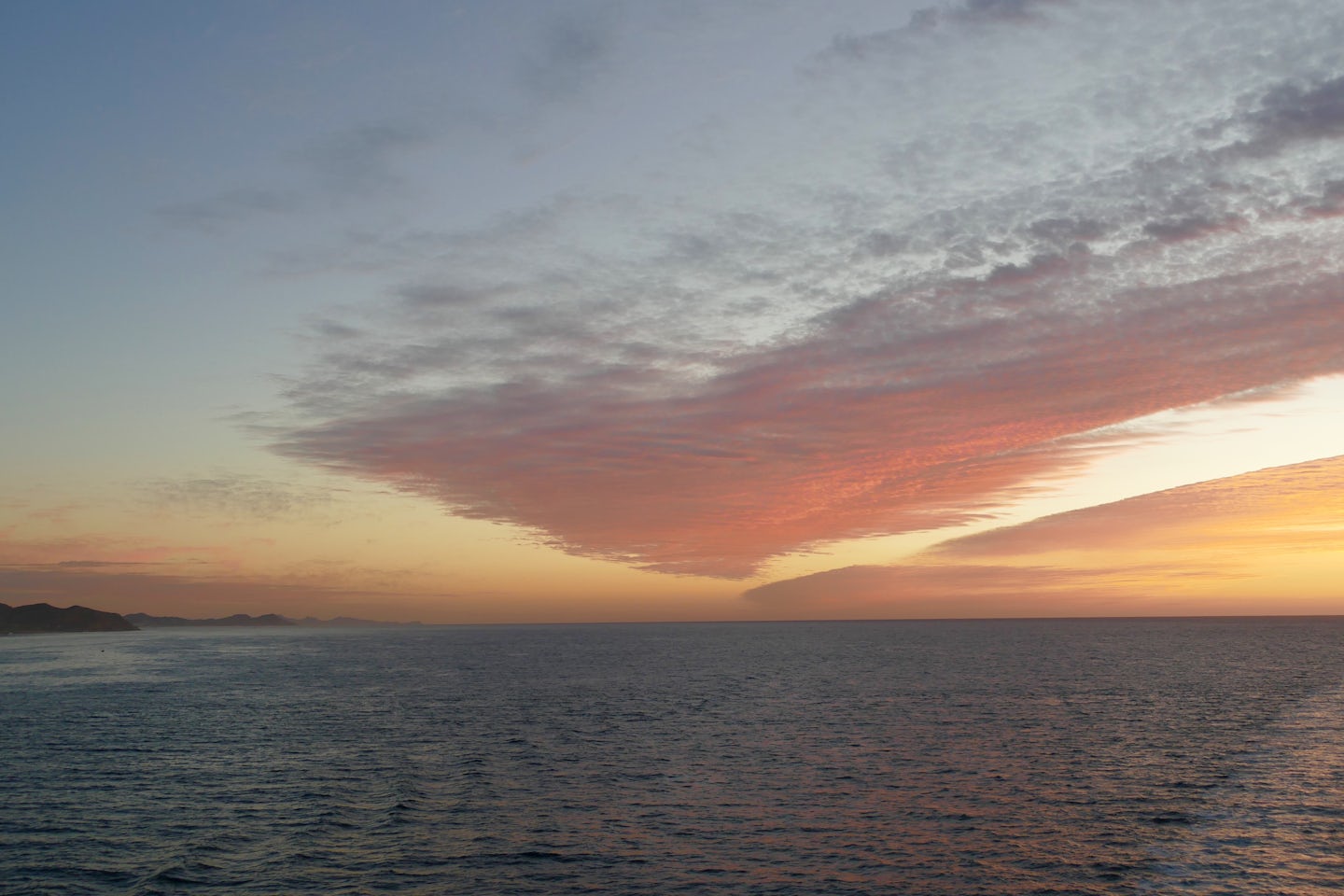 sunrise coming into Cabo