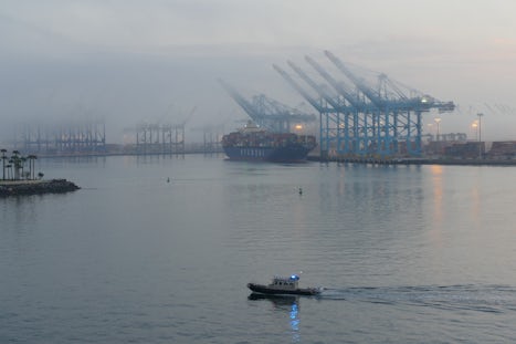 foggy coming back into Los Angeles Harbor