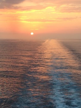 Sunset from the AFT balcony of Cabin 1390