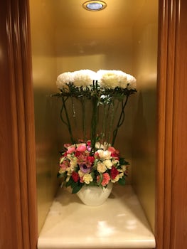 Beautiful floral arrangements were scattered throughout the ships venues.