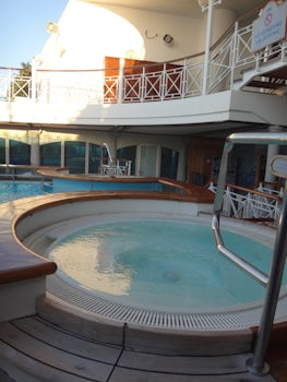 Two spas forward adult pool