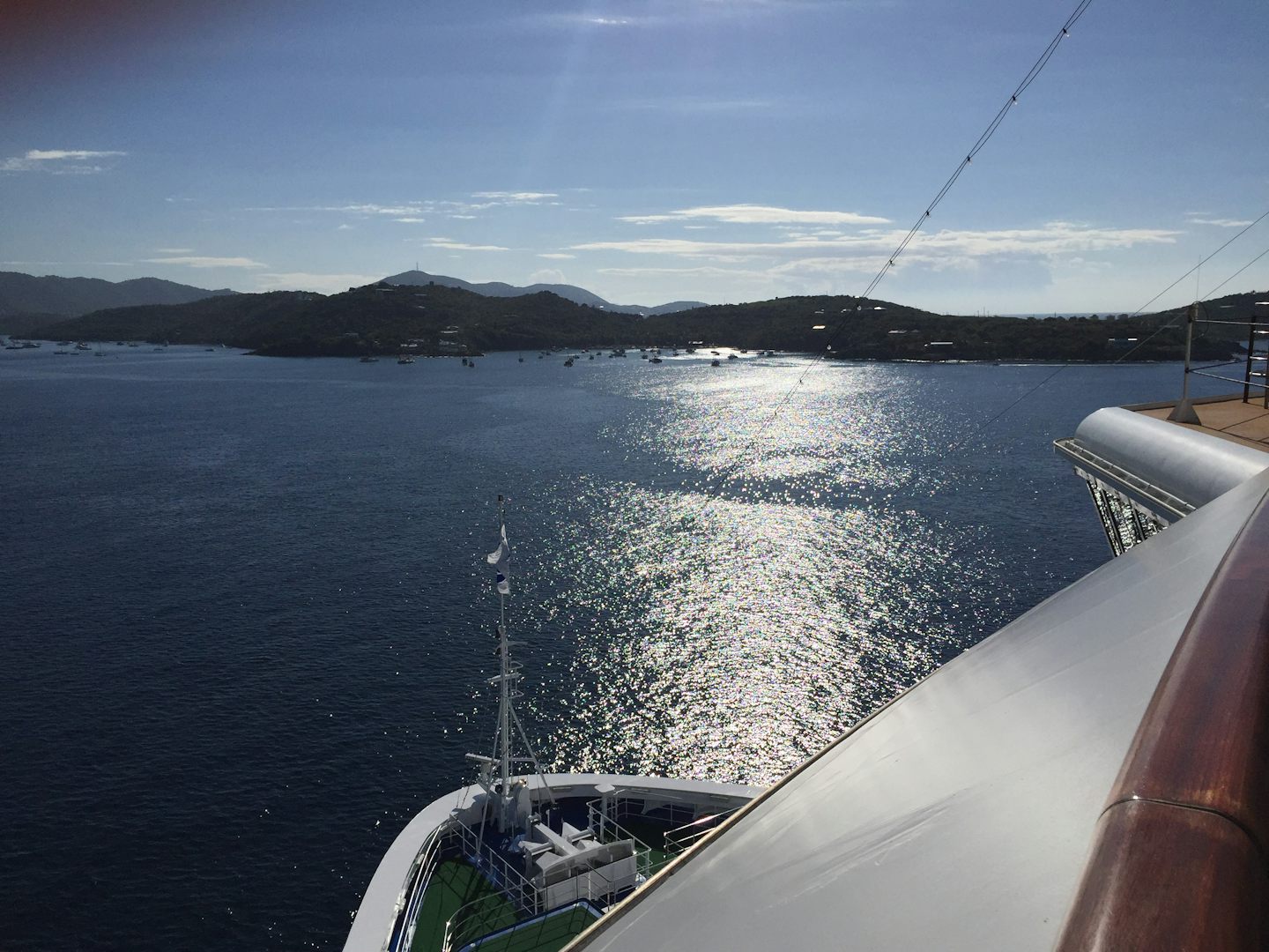 Arriving in St. Thomas, view from the balcony.