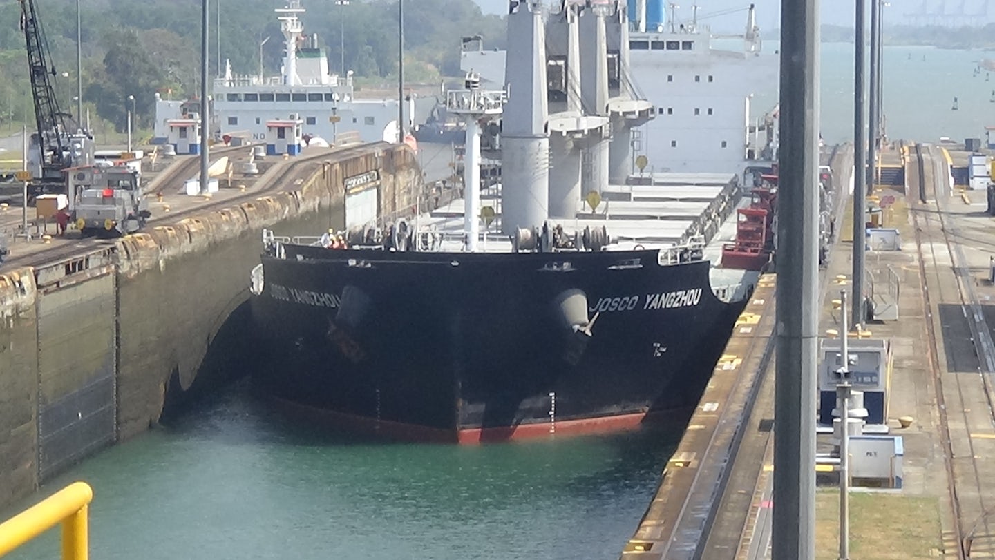 Ship in Gatun Lock, Panama Canal