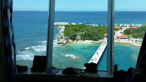 Docked in Labadee, Haiti.  View from cabin