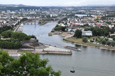 Koblenz, Germany from the tram taking us to the fort across the Rhine
