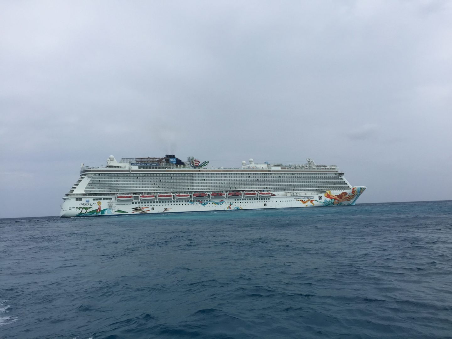 Another photo of boat taken from ship going to great stirrup cay