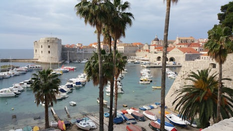 The old city wall in Dubrovnik.