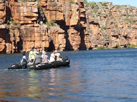 One of the Zodiacs heading to the King George Falls