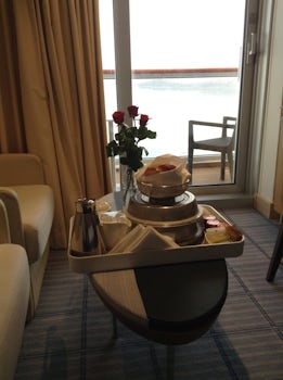 Our first morning aboard was a restful room service delight.