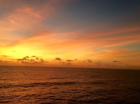 sunrise somewhere off the northeast coast of Cuba
