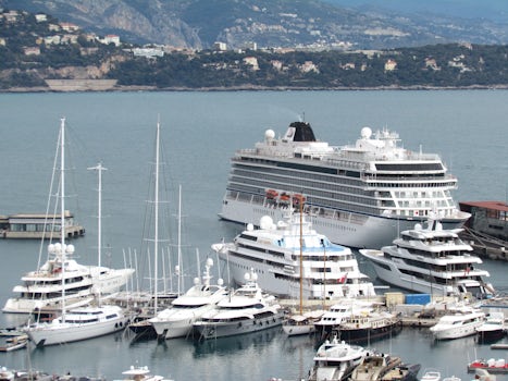 View of the Viking Star in the yacht harbor in Monte Carlo.