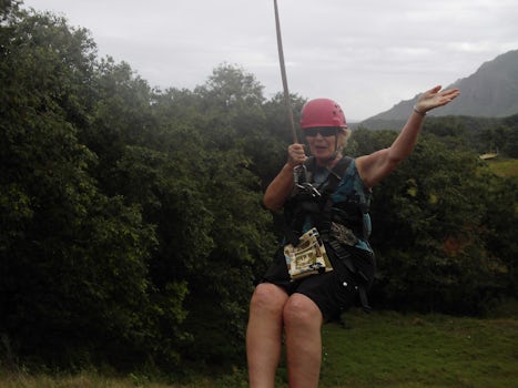 Took my 70 plus year old mom ziplining at Kipu Ranch did the jungle Mountain Trek Swim & zipline our god Elvis was awesome very knowledgeable and made a walking stick for my mom for the one-mile Trek Through the Jungle