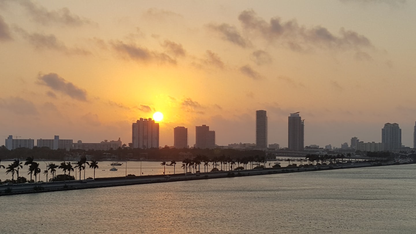 Sunrise over Miami, FL.