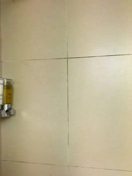 Suite bathroom - mouldy tiles