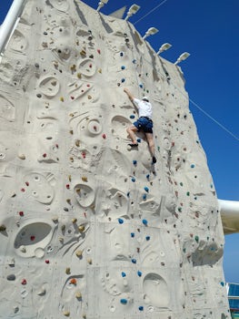 My first time climbing a rock wall and had a great time