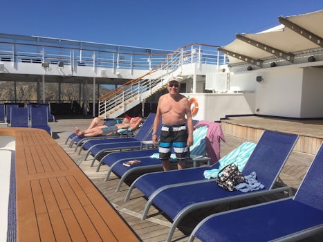 This was taken around the pool on a day when the ship was in port