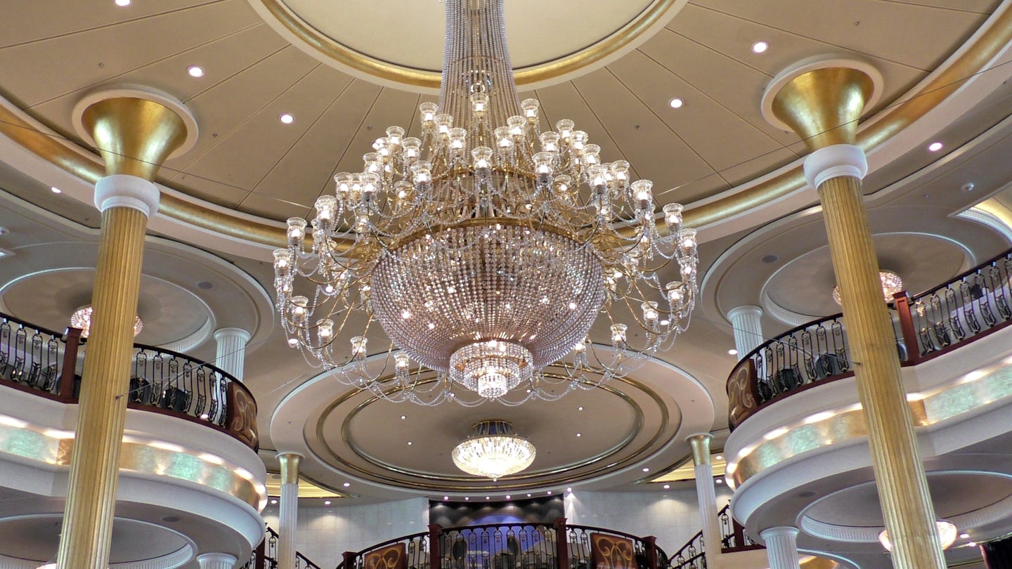 The chandelier in the main dining room.