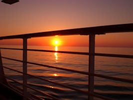 Sunset on last night on ship