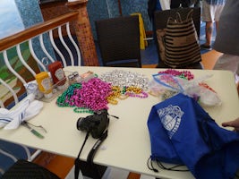 Mardi Gras beads at the cruise critic Sailaway