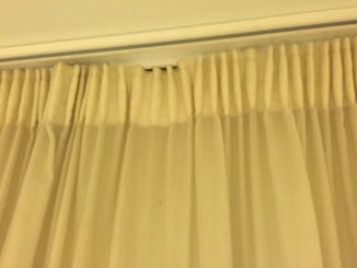 Grubby unwashed curtains