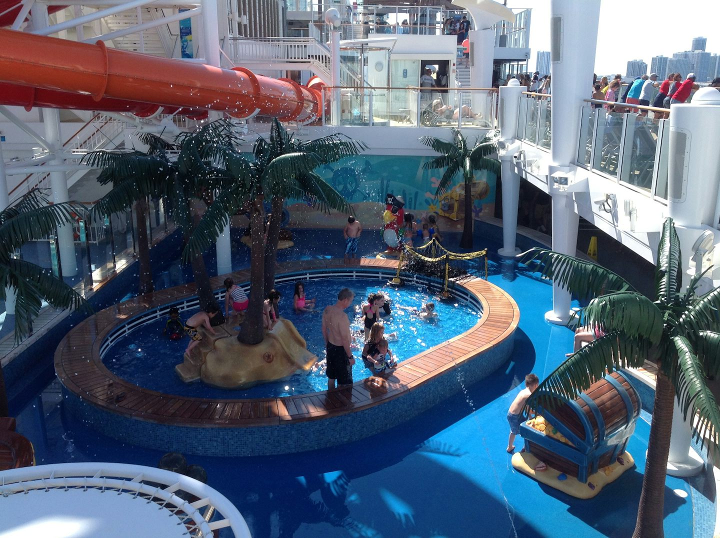 Main pool in the center of the ship