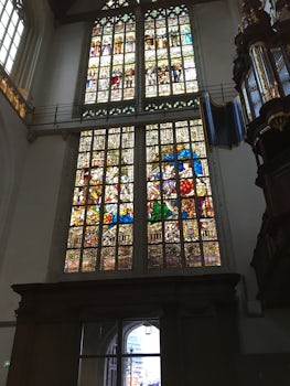 Beautiful stained glass in spectacular church.