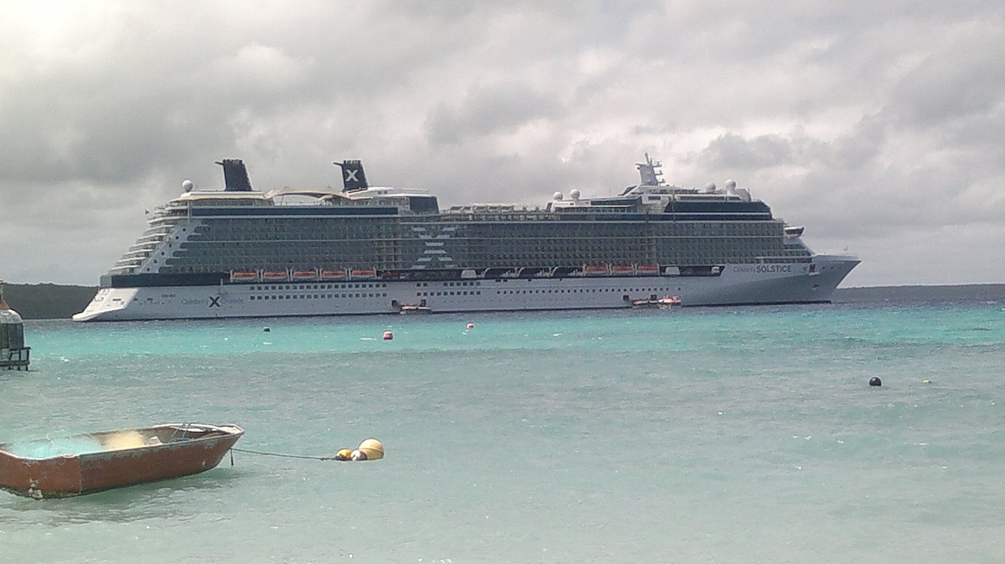 This is picture of the Celebrity Solstice at Lifou Island where we went swimming
