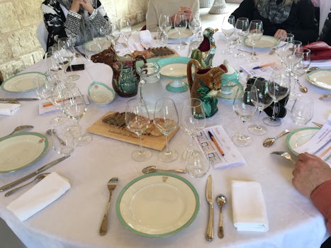 Table set for lunch at Chateau Siaurac