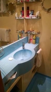 Bathroom Sink area interior cabin.