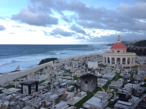 View of seaside cemetery taken from El Morro fort.