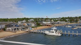 View from ship of docking area of Martha's Vineyard