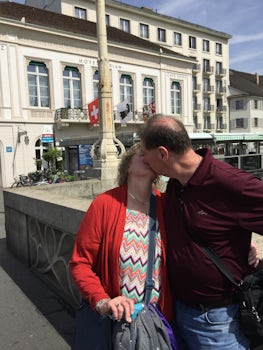 Our kiss on the Rhine River in Basel 4/16