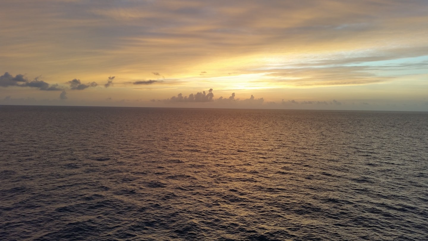 Sunrise at sea from our room