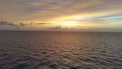 Sunrise at sea from our room