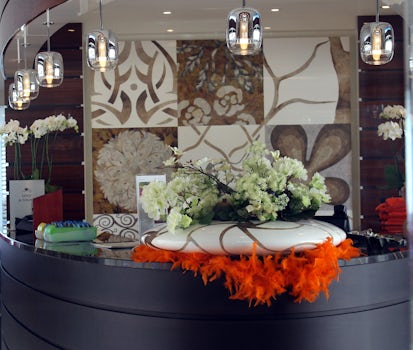 Main lobby decorated (in orange) for King's Day