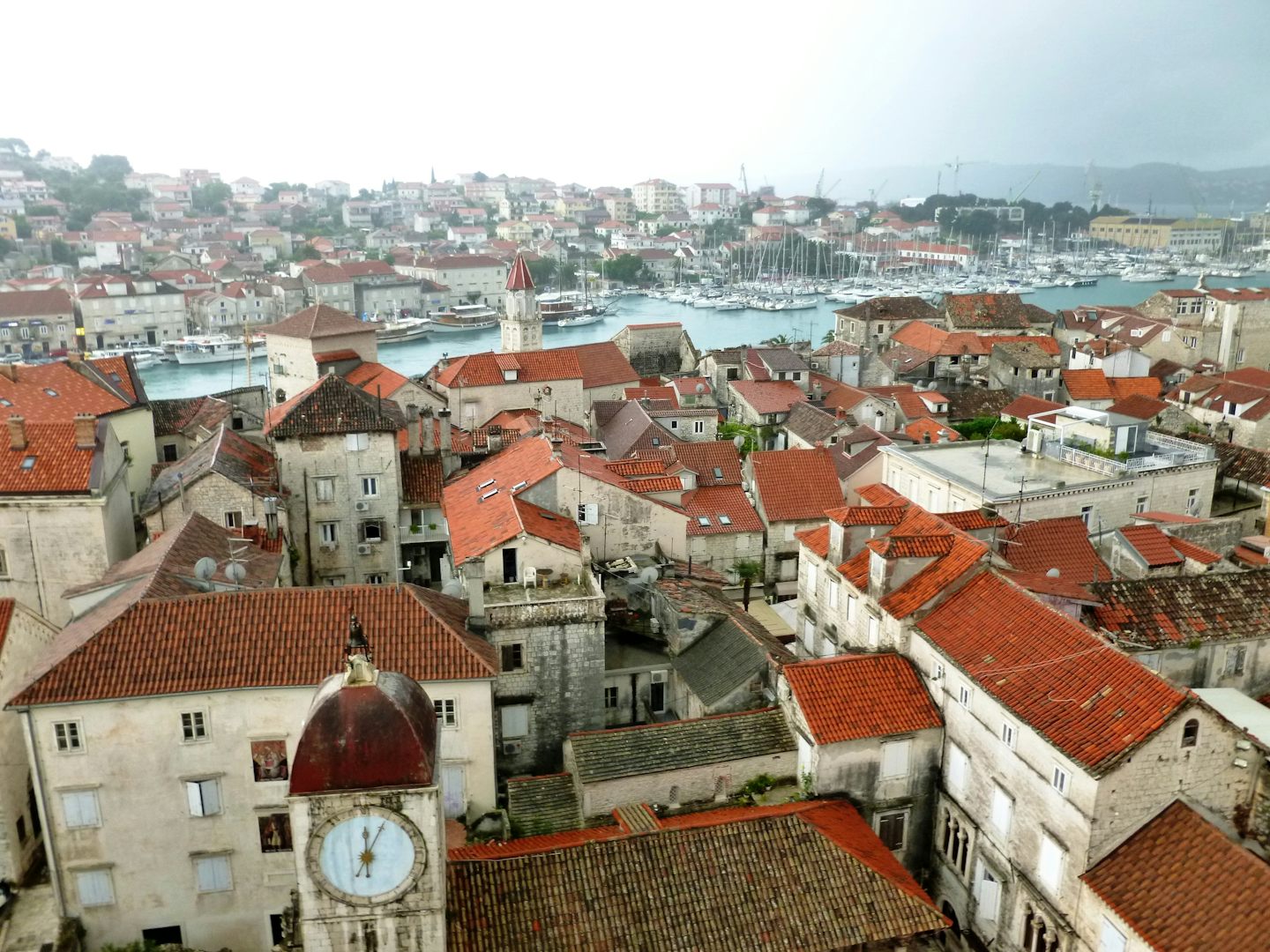 View from the tower of the Cathedral of St. Lawrence in Trogir (Split, Croa