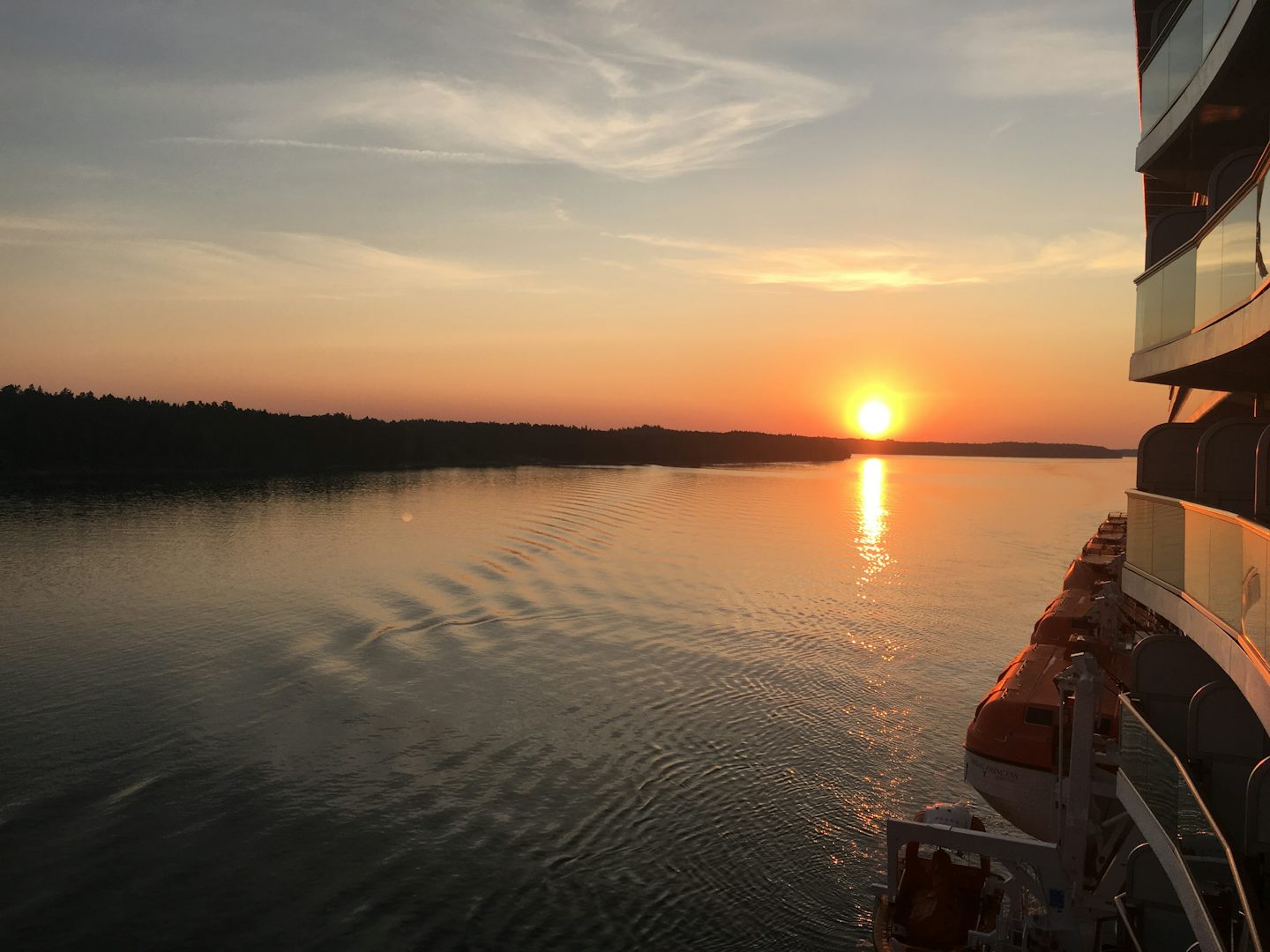 Cruising into the Stockholm archipelago - sunrise at 2.30 am