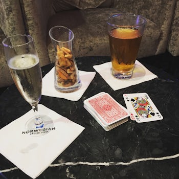 A pack of cards is a great past time whilst having a relaxing drink!