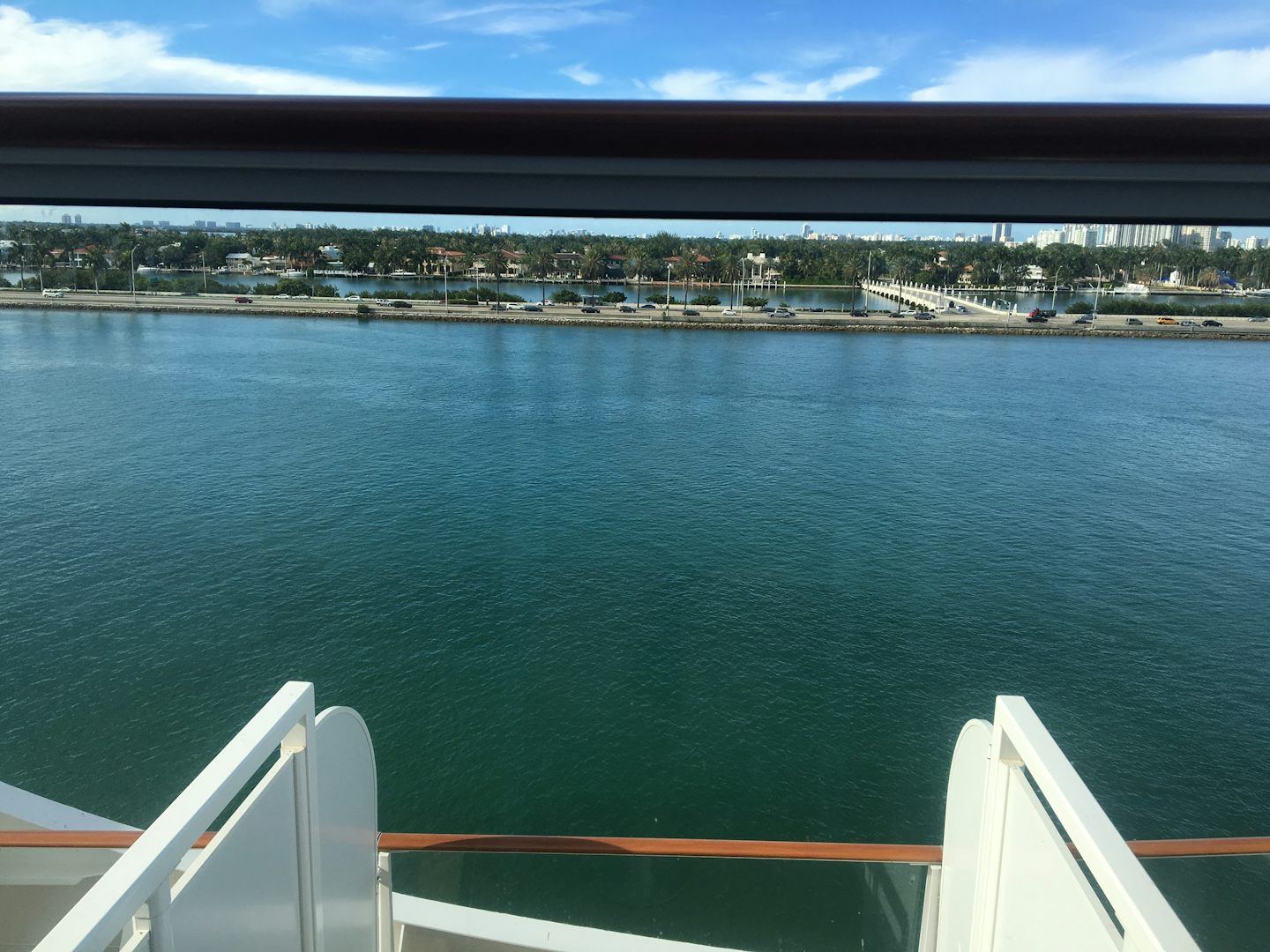 From the balcony of my stateroom while docked in Miami.