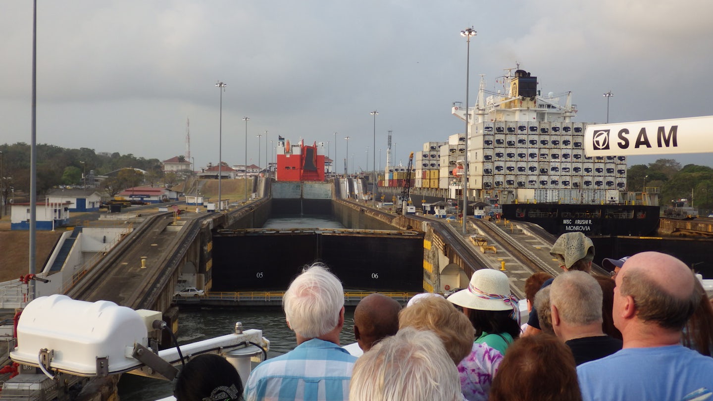 Entering Panama Canal lock