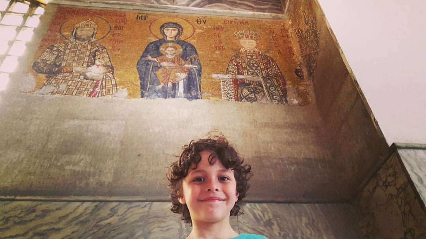 Our son in Hagia Sophia.