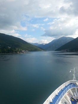 Entering Kotor, the most southerly fjord in Europe.