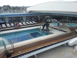 main pool with retractable roof
