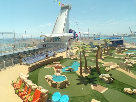 View of mini-golf and zip-line from Windjammer cafe