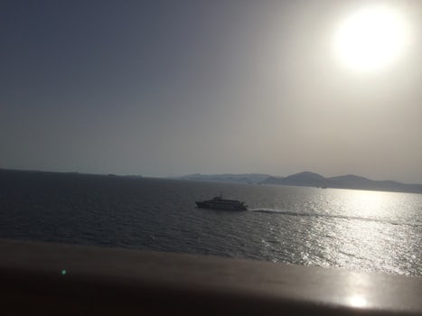 Sunset leaving Piraeus