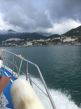 Leaving Salerno on trip up Amalfi coast