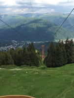 View from ride up cable car at Ski area Sinaia (Sinai)Romania